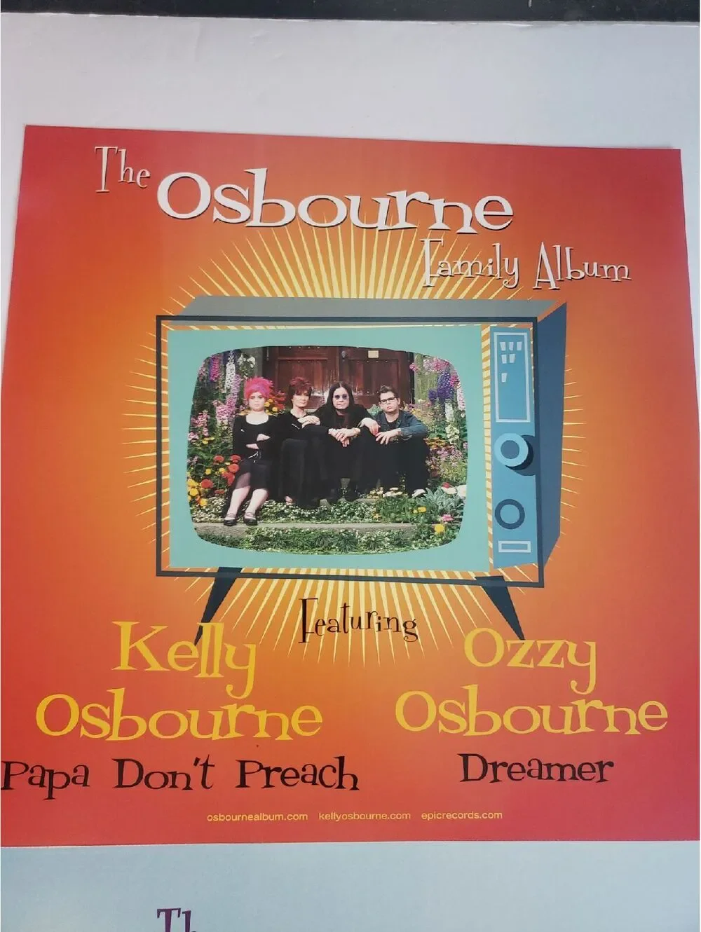 The Osbournes TV Promo Poster & Kelly 02 Ozzy Sharon Jack